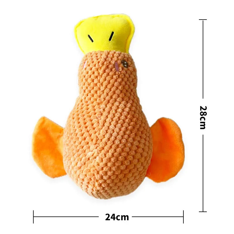 Quack Duck Dog Toy Durable The Mellowss Puppy Calming Pet Squeak Toys Soft Plush Yellow Stuffed Dog Chew Toy for Dogs Indoor