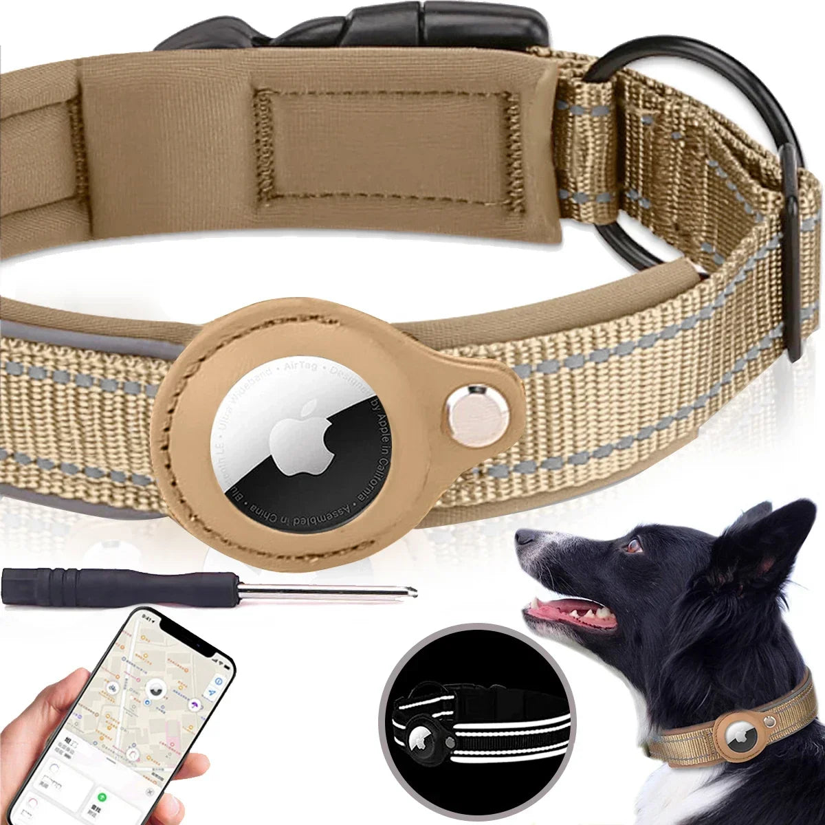 "Big Sell Off 28% & Free Ship". Apple Airtag anti-lost, latest location tracking, used to attach tracking devices, high-quality waterproof collar for dogs