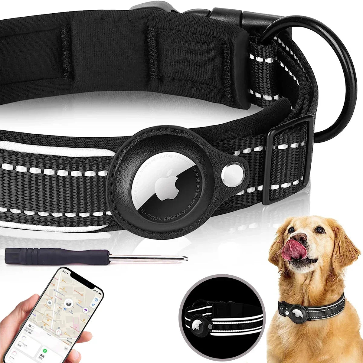 "Big Sell Off 28% & Free Ship". Apple Airtag anti-lost, latest location tracking, used to attach tracking devices, high-quality waterproof collar for dogs