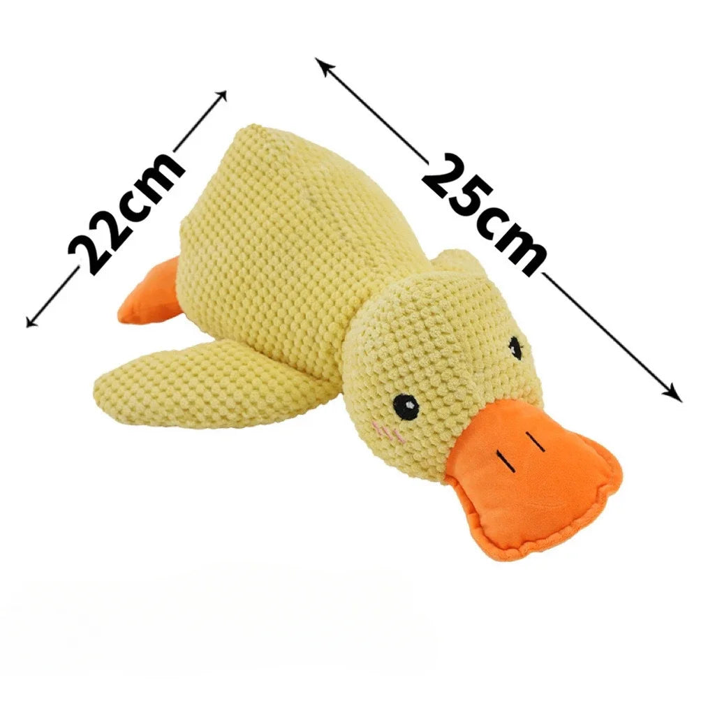 Quack Duck Dog Toy Durable The Mellowss Puppy Calming Pet Squeak Toys Soft Plush Yellow Stuffed Dog Chew Toy for Dogs Indoor