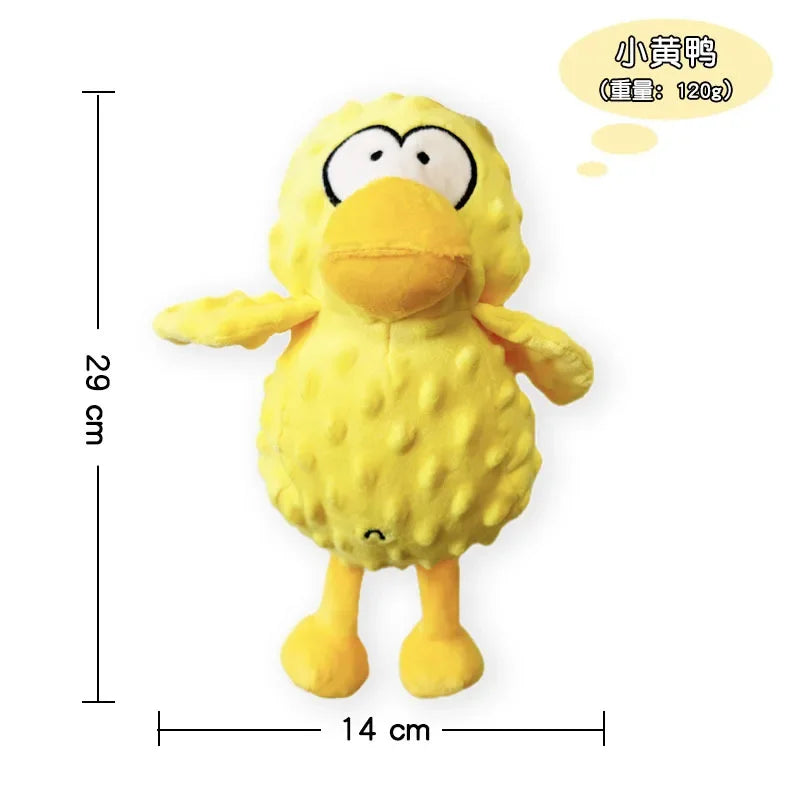 Quack Duck Dog Toy Durable The Mellowss Puppy Calming Pet Squeak Toys Soft Plush Yellow Stuffed Dog Chew Toy for Dogs Indoor