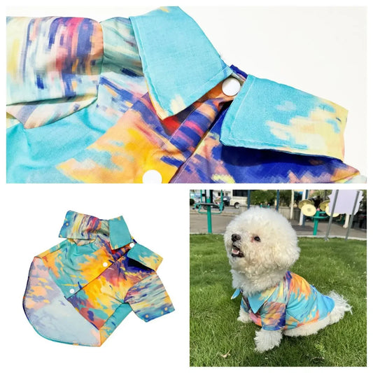 Pet Beach Wear Hawaiian Shirt Pet Dog Cat Four Seasons Shirt Clothing Supplies